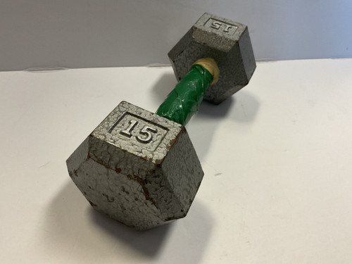 Vist Large View of Product Image Which is Used Hex Dumbbell Silver 15 lb
