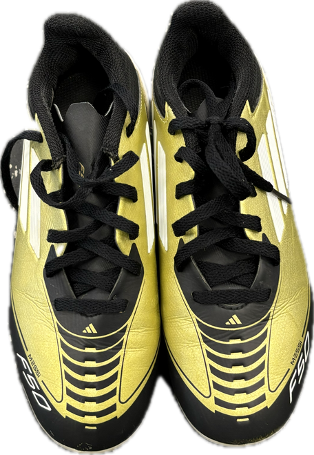 Vist Large View of Product Image Which is Used Adidas Soccer Cleats Vegas Gold Junior 02.5