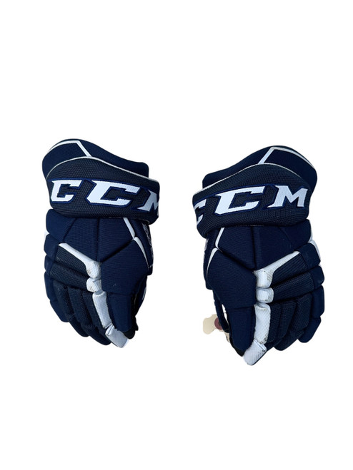 Vist Large View of Product Image Which is Used CCM TACKS 9040 Junior Gloves Navy And White 10"