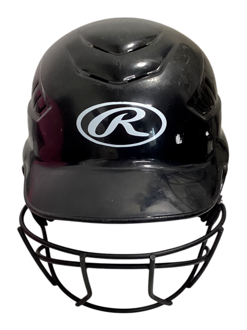 Vist Large View of Product Image Which is Used Rawlings Batting Helmet with Mask Black