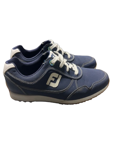Vist Large View of Product Image Which is Used Foot Joy SPORT RETRO Womens Golf Shoes Navy Blue Senior 6.5