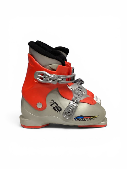 Vist Large View of Product Image Which is Used Salomon T2 Boys DH Ski Boot Red 210 MP - J02