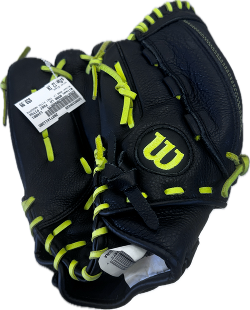 Vist Large View of Product Image Which is Broken in A500, Lime green baseball glove. left hand throw