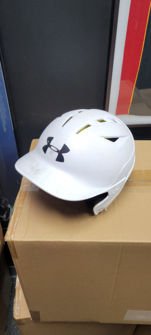 Vist Large View of Product Image Which is Used Under Armour SMALL Batting Helmet No Mask White SM