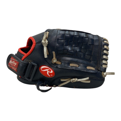 Vist Large View of Product Image Which is Used Rawlings PLAYER SERIES PL120SB BB/SB Glove RH Throw Black 12"