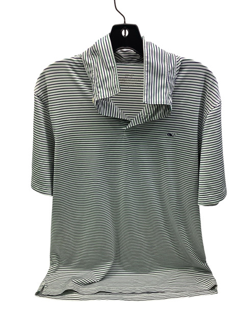 Vist Large View of Product Image Which is Used VINEYARD VINES PERFORMANCE S.S. Golf Shirt M White And Green LG