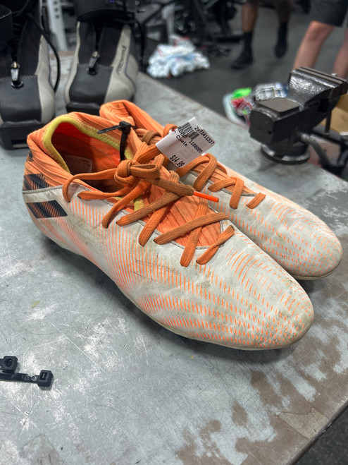Vist Large View of Product Image Which is Used Adidas Soccer Cleats Orange Senior 6