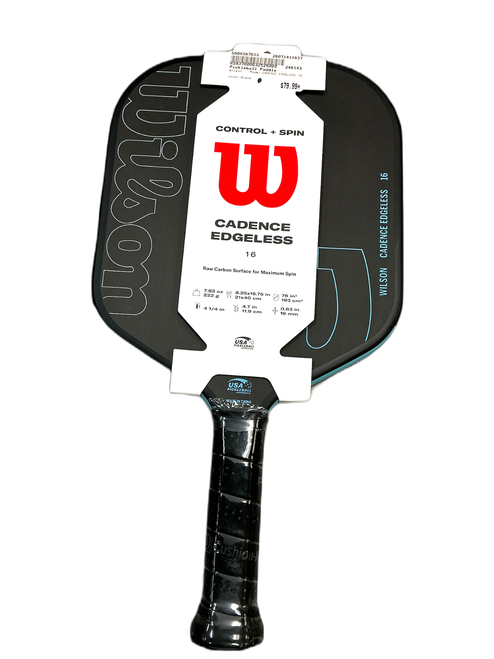 Vist Large View of Product Image Which is Used Wilson CADENCE EDGELESS 16 Pickleball Racquet Black
