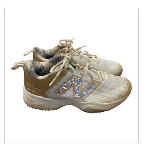 Vist Large View of Product Image Which is Used New Balance FUEL CELL TURF BB/SB Cleats White Senior 5.5