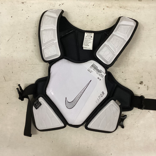 Vist Large View of Product Image Which is Used Nike VAPOR ELITE Lacrosse Shoulder Pads White LG