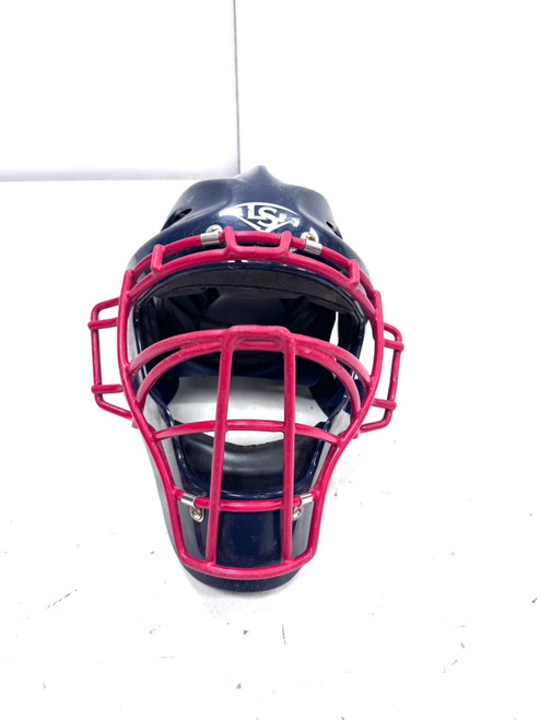Vist Large View of Product Image Which is Used Louisville Slugger YOUTH Catchers Helmet w/Mask Navy Blue One Size