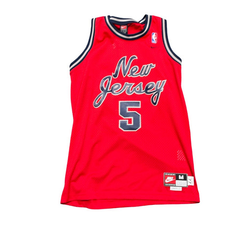 Vist Large View of Product Image Which is Used Nike Kidd New Jersey Basketball Adult Top Red MD
