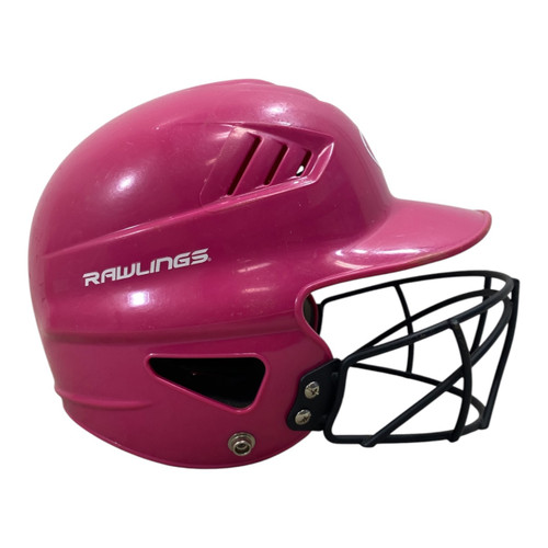 Vist Large View of Product Image Which is Used Rawlings SB HELMET Batting Helmet w/Mask Pink SM