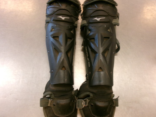 Vist Large View of Product Image Which is Used Mizuno SAMURI Catchers Leg Guards Grey Adult