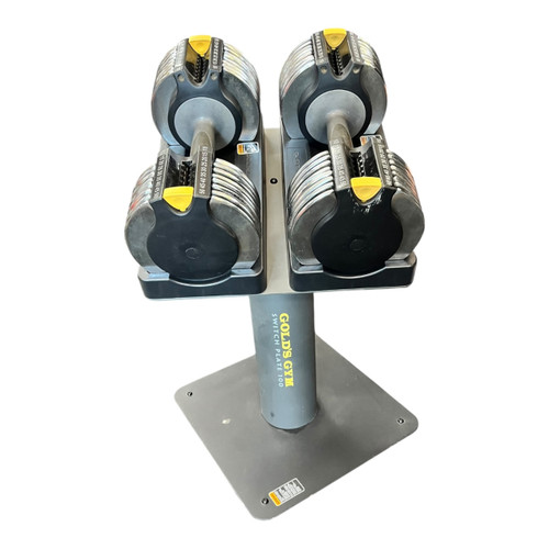 Vist Large View of Product Image Which is Used Golds Gym Adj Dumbbells 10-50LB and stand