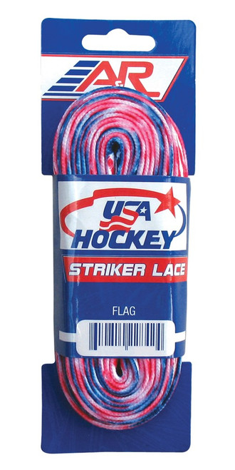 Vist Large View of Product Image Which is USA HOCKEY LACES FLAGNON WAXED 120"