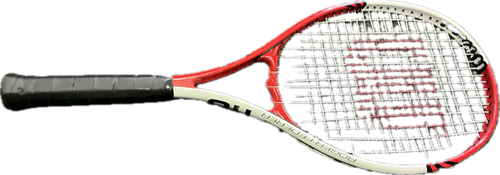 Vist Large View of Product Image Which is Used Wilson ROGER FEDERER 110 Adult Tennis Racquet Red 4 1/4"