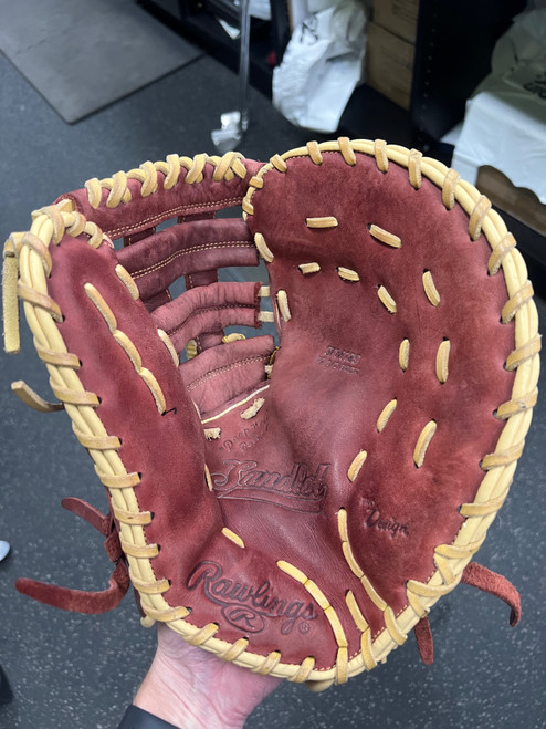 Vist Large View of Product Image Which is Used Rawlings SFM18S BB/SB First Base RH Throw Maroon 12 1/2"