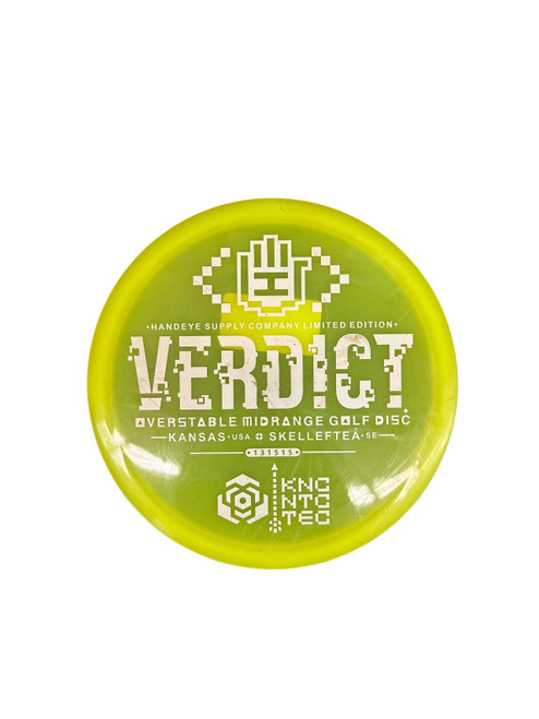 Vist Large View of Product Image Which is Used VERDICT HANDEYE SUPPLY COMPANY Disc Golf Mid Range Yellow