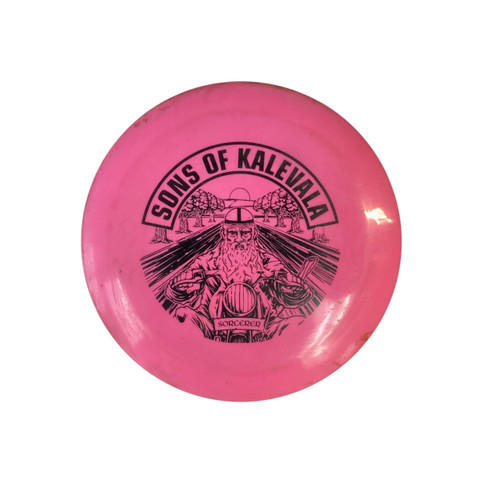 Vist Large View of Product Image Which is Used Westside SORCERER Disc Golf Driver Pink 171g