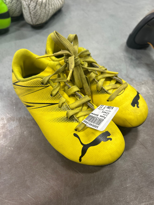 Vist Large View of Product Image Which is Used Puma Soccer Cleats Yellow Youth 11.0