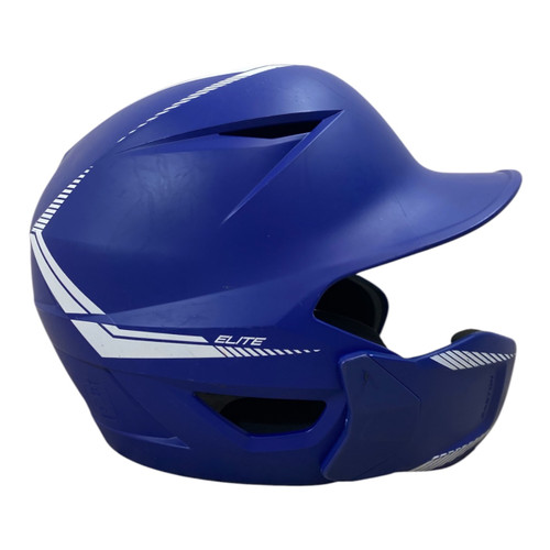 Vist Large View of Product Image Which is Used Easton ELITE MAX W JAW GUARD Batting Helmet No Mask Royal Blue MD