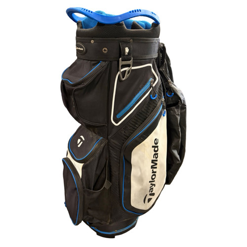 Vist Large View of Product Image Which is Used Taylormade 14 Way Cart Bag Mens Cart Bag White/Black/Royal Blue 