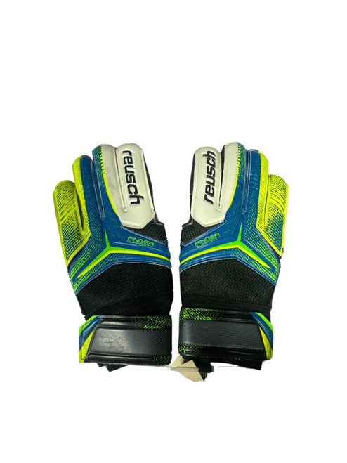Vist Large View of Product Image Which is Used Reusch Receptor Soccer Goalie Gloves Size 10, back of hand view, pair