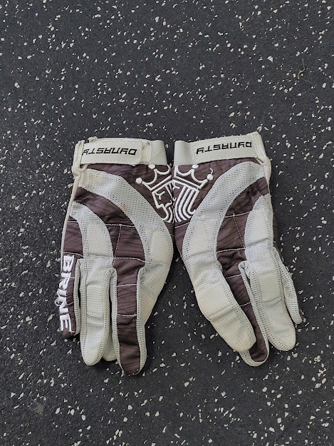 Vist Large View of Product Image Which is Used Brine DYNASTY WOMENS GLOVES Lacrosse Gloves Womens Grey LG