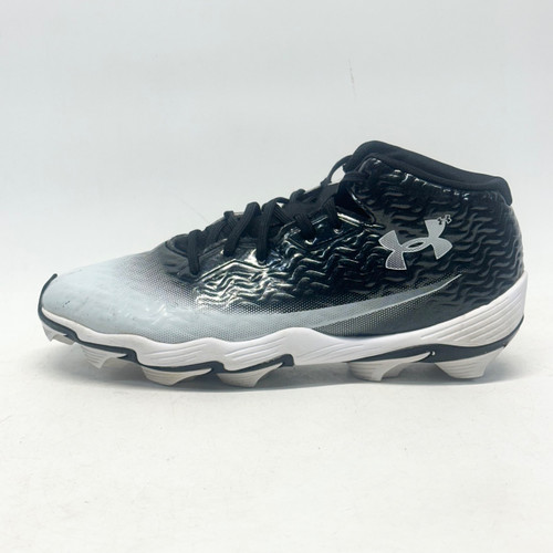 Vist Large View of Product Image Which is Used Under Armour SPOTLIGHT HAMMER Adult FB Cleats Black And White Senior 10.5