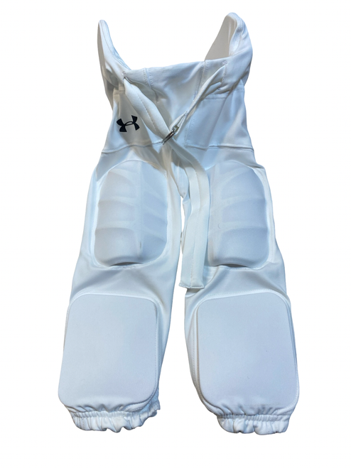 Vist Large View of Product Image Which is Used Under Armour Youth FB Integrated Pants White SM