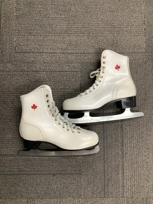 Vist Large View of Product Image Which is Used CANADIAN FLYER WomensFigure Skate White Senior 8