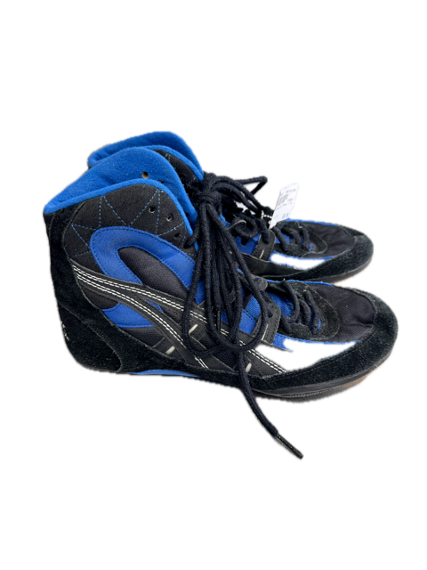 Vist Large View of Product Image Which is Used Asics Wrestling Shoes Royal Blue Senior 7