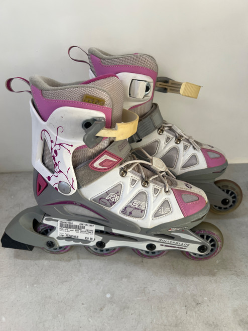 Vist Large View of Product Image Which is Used Rollerblade SG5 ADJUSTABLE 4-7 Junior Rec Fitness Skates Pink Adjustable