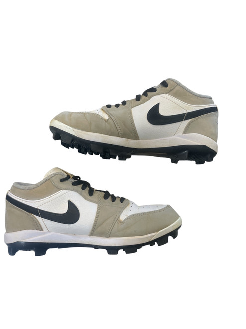 Vist Large View of Product Image Which is Used Nike JORDAN 1 LOWS Adult FB Cleats Grey And White Senior 8.5