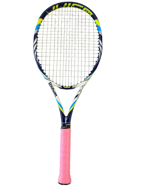 Vist Large View of Product Image Which is Used Wilson BLX Adult Tennis Racquet Navy Blue 4 3/8"