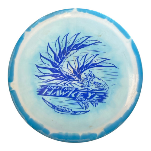 Vist Large View of Product Image Which is Used Innova HALO HAWKEYE Disc Golf Driver Royal Blue 171g