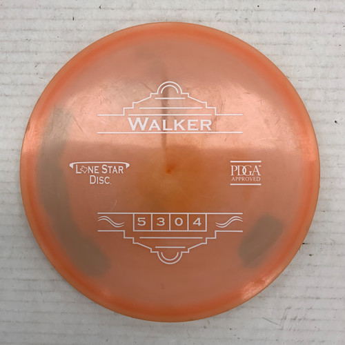 Vist Large View of Product Image Which is Used Lone Star Disc ALPHA WALKER Disc Golf Mid Range Orange 174g