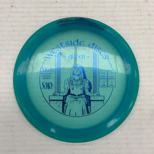Vist Large View of Product Image Which is Used Westside VIP QUEEN Disc Golf Driver Royal Blue 172g