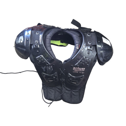 Vist Large View of Product Image Which is Used Schutt Y FLEX 5.2 YTH FB SHOULDER PADS SZ LG FB Shoulder Pads Black LG