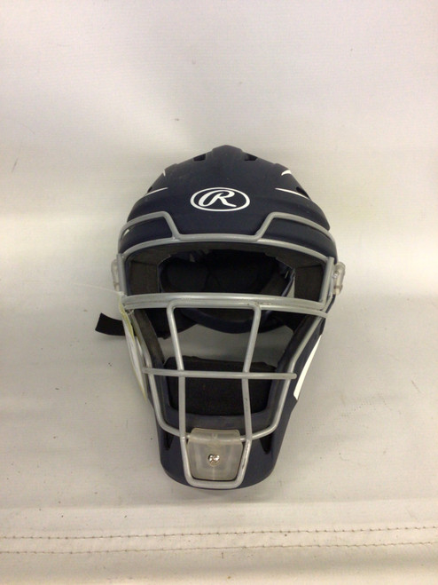 Vist Large View of Product Image Which is Used Rawlings 030422-2 Catchers Helmet w/Mask Navy Blue LG