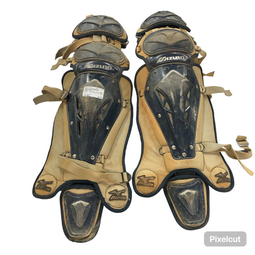 Vist Large View of Product Image Which is Used Mizuno CATCHERS SHIN GUARDS Catchers Leg Guards Navy Blue Adult