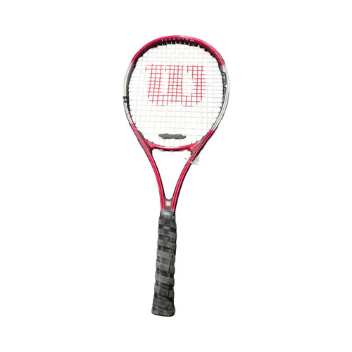 Vist Large View of Product Image Which is Used Wilson DOUBLE BEAM TENNIS RACQUET 4 1/2 Adult Tennis Racquet Red 4 1/2"