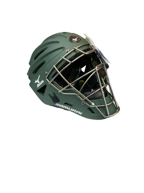 Vist Large View of Product Image Which is Used Mizuno SAMURAI Catchers Helmet w/Mask Green One Size