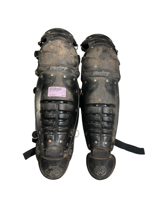 Vist Large View of Product Image Which is Used Rawlings 76DCW Catchers Leg Guards Black Adult