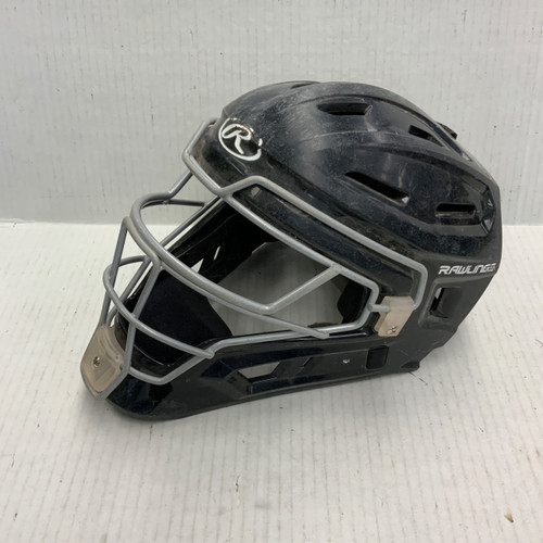 Vist Large View of Product Image Which is Used Rawlings Catchers Helmet w/Mask Black One Size