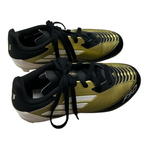 Vist Large View of Product Image Which is Used Adidas Soccer Cleats Black And Gold Youth 13.5