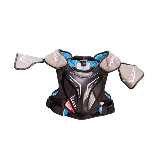 Vist Large View of Product Image Which is Used Maverik C2 Lacrosse Shoulder Pads Black And Grey SM