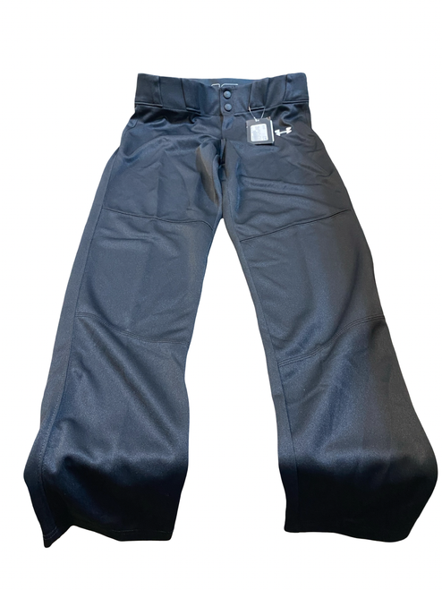 Vist Large View of Product Image Which is Used Under Armour BLACK BASEBALL PANTS BB/SB Pant Boys Grey LG