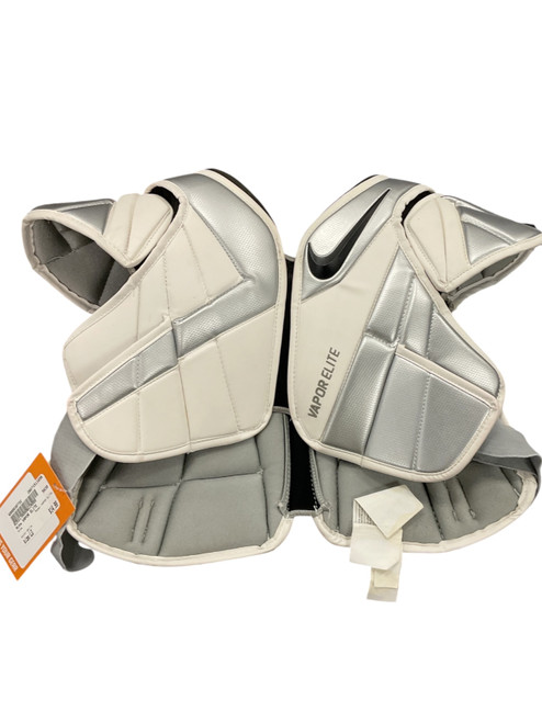 Vist Large View of Product Image Which is Used Nike VAPOR ELITE Lacrosse Shoulder Pads White LG